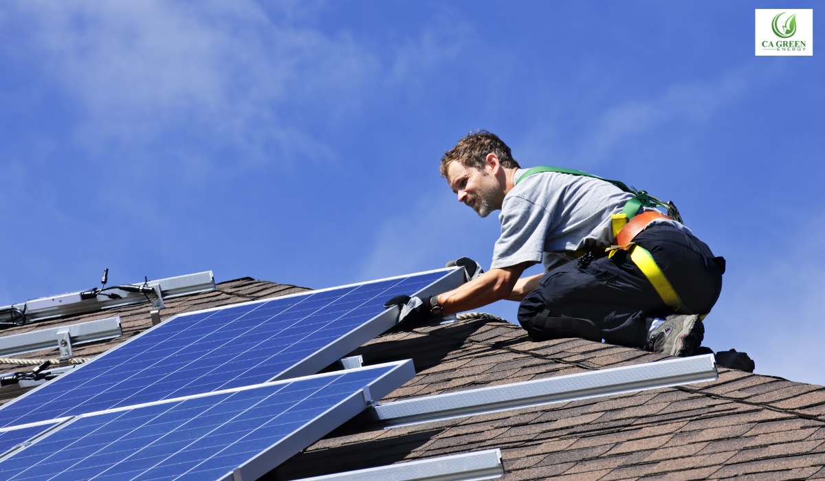 Solar panel installation at California Green Energy
