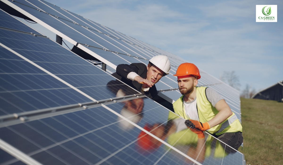 Solar power panel installation in California